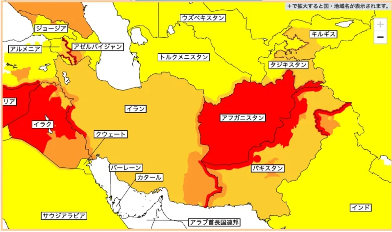 中東の外務省マップ